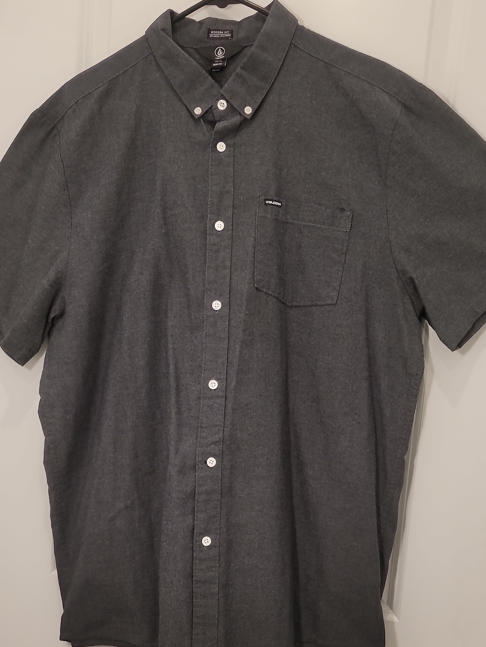 Volcom Men's Short-Sleeve Button-Down Shirt - Charcoal